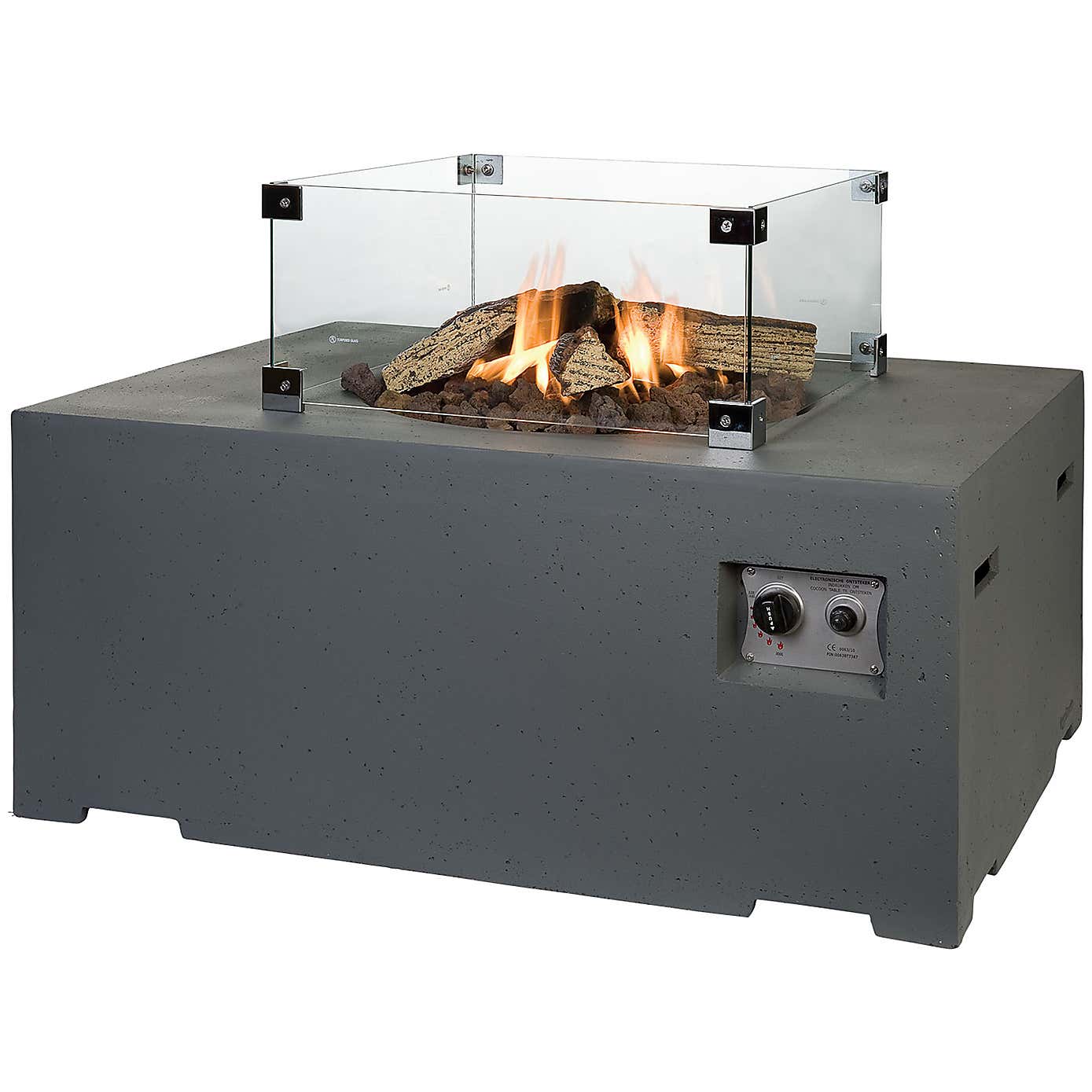 Happy Cocooning Grey Rectangular Fire Pit