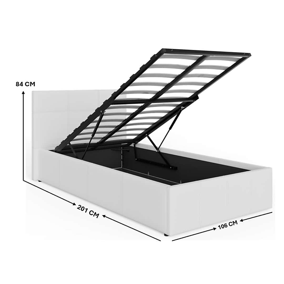 Toronto Black Faux Leather Ottoman Bedstead