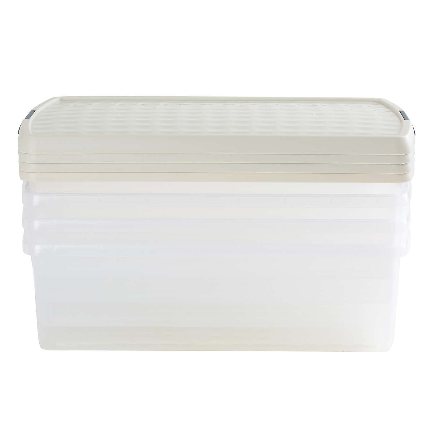 Wham Clip Pack of 4 Rectangle Storage Boxes With Lids