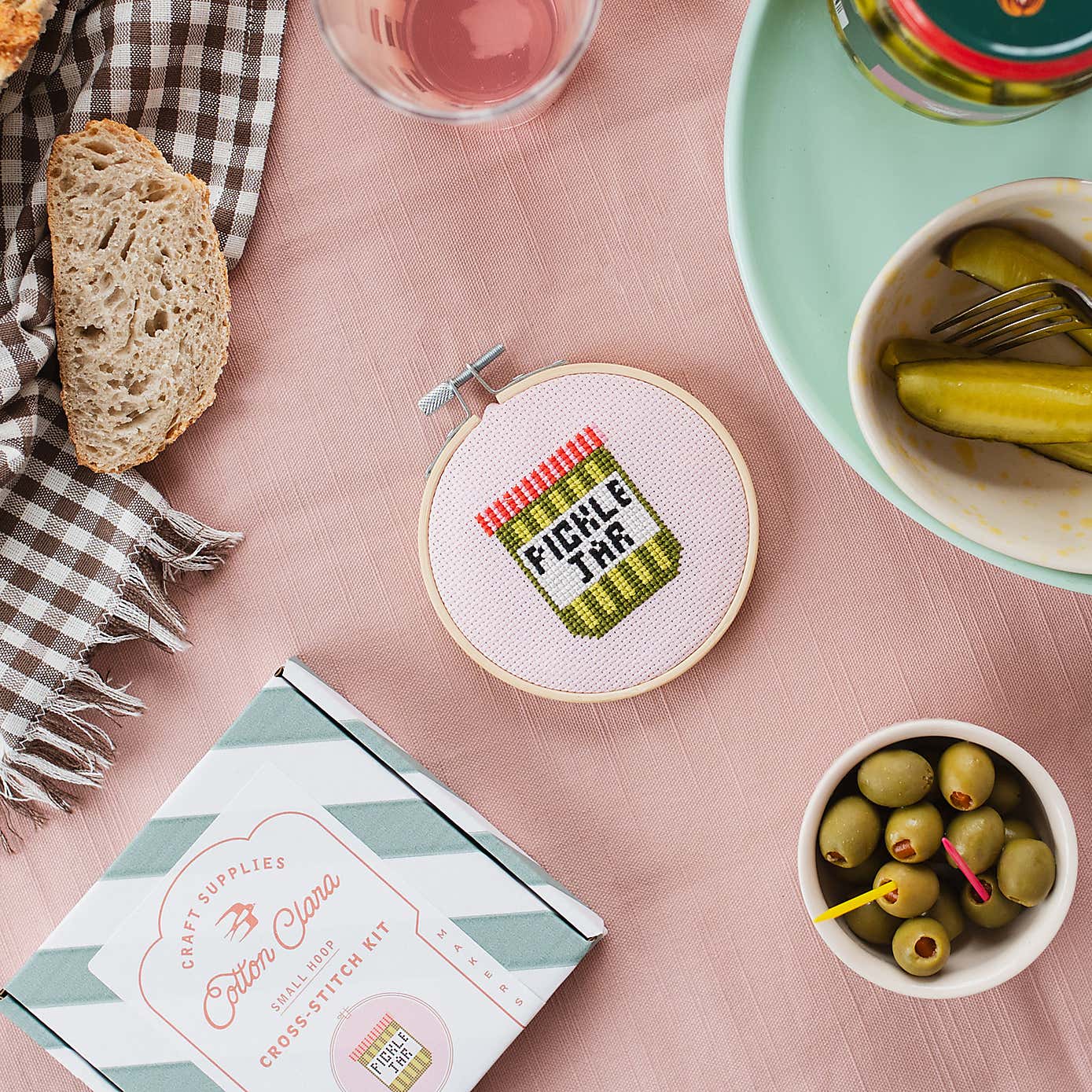 Cotton Clara Pickle Jar Cross Stitch Kit
