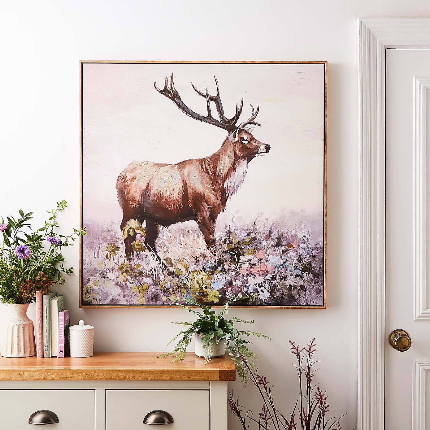 Stag Capped Canvas 80x80cm