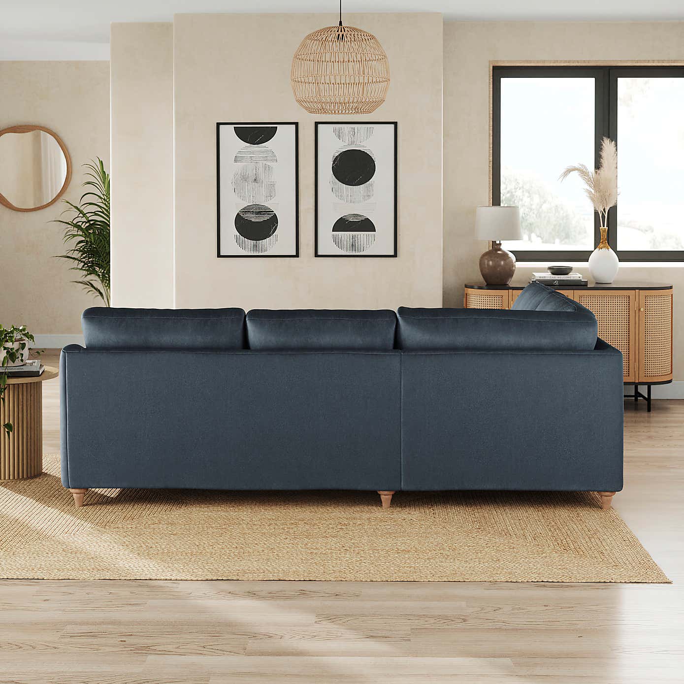 Hattie Matte Plush Velvet Corner Sofa