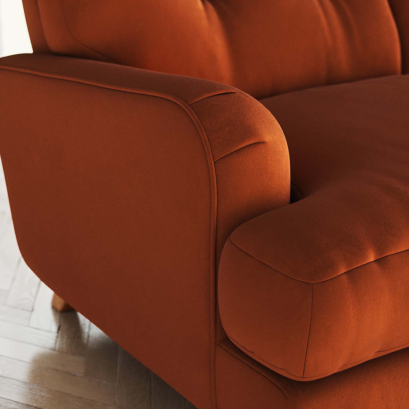 Martha Matte Plush Velvet 3 Seater Sofa