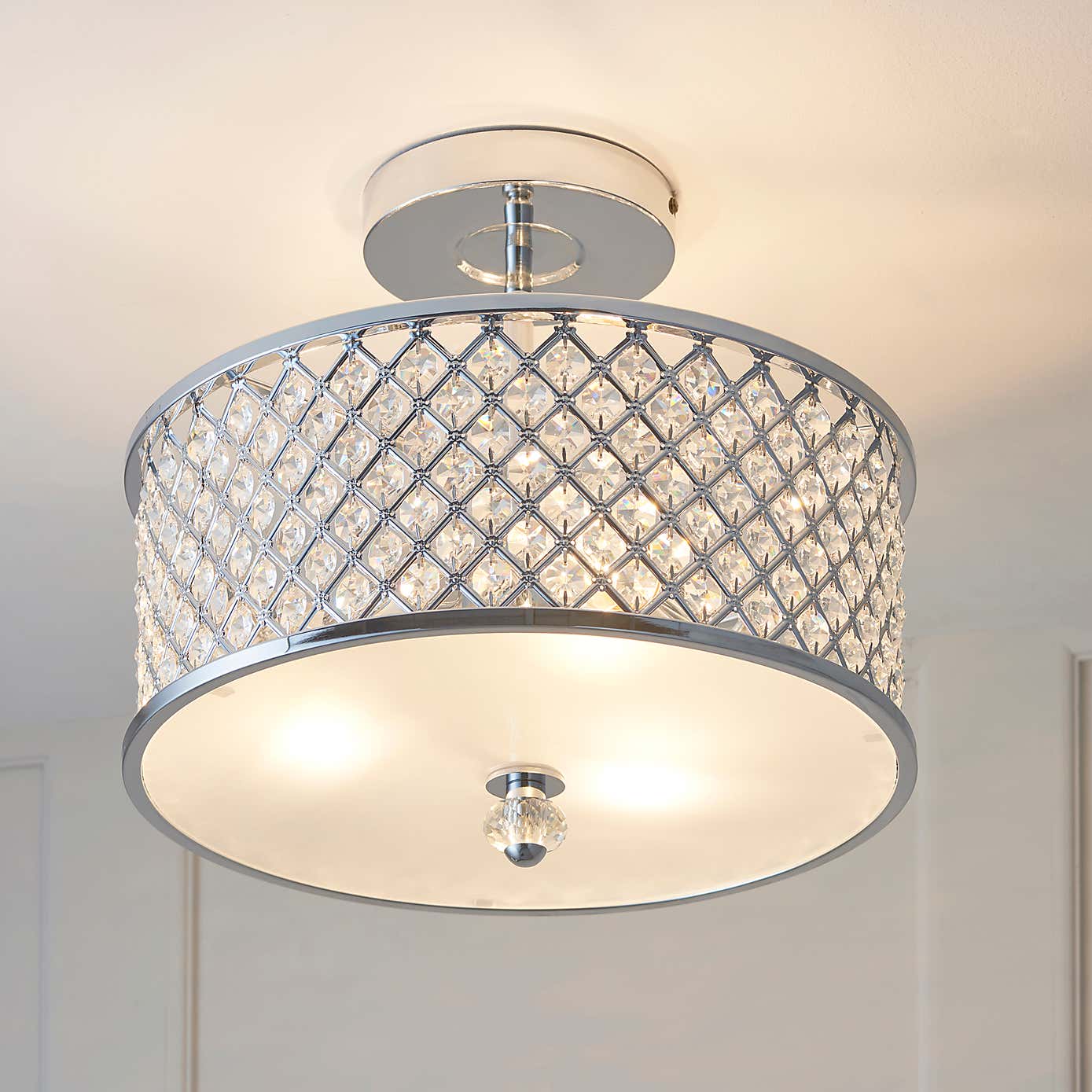 Crystal Hudson 3 Light Flush Ceiling Fitting