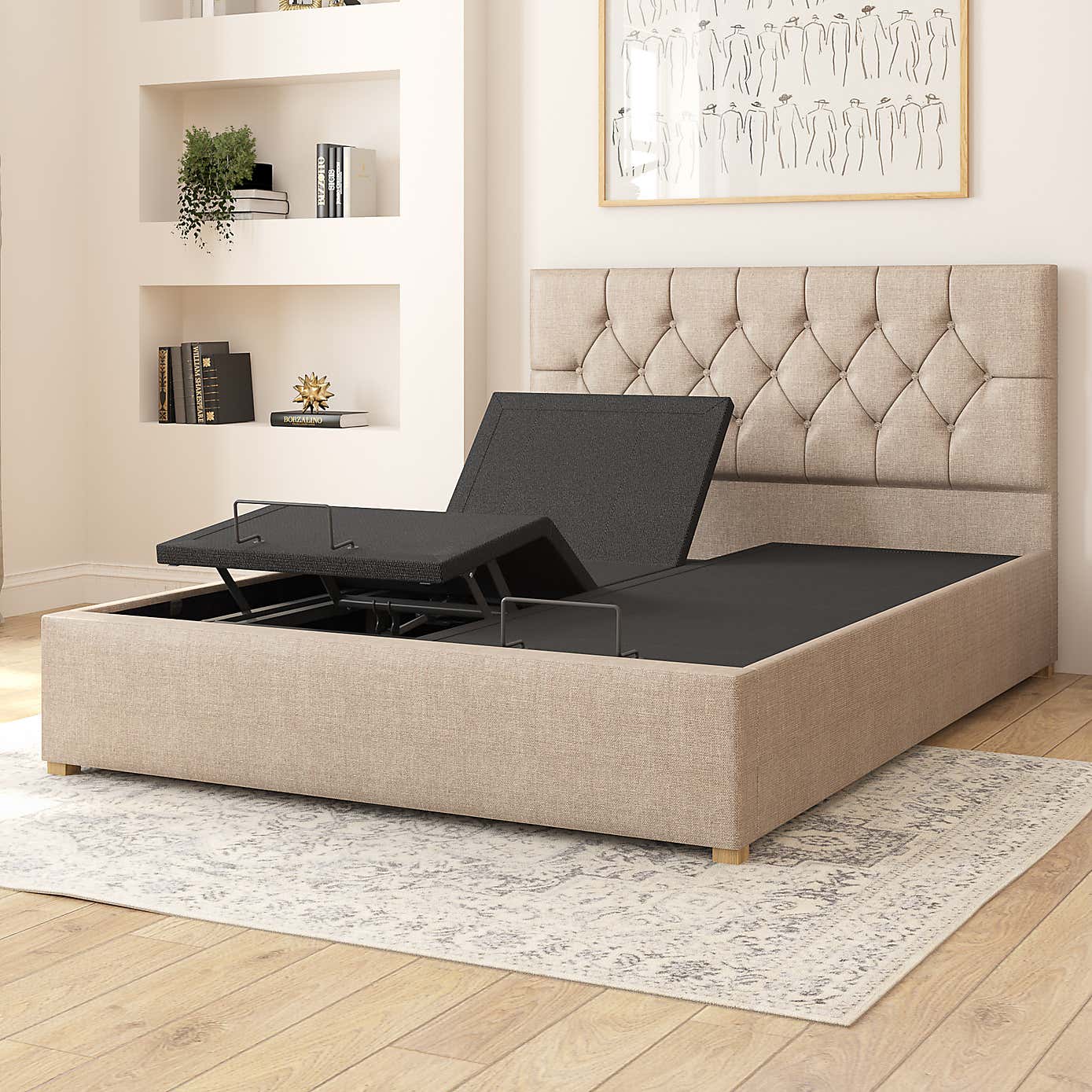 Olivier Eire Linen Adjustable Bed