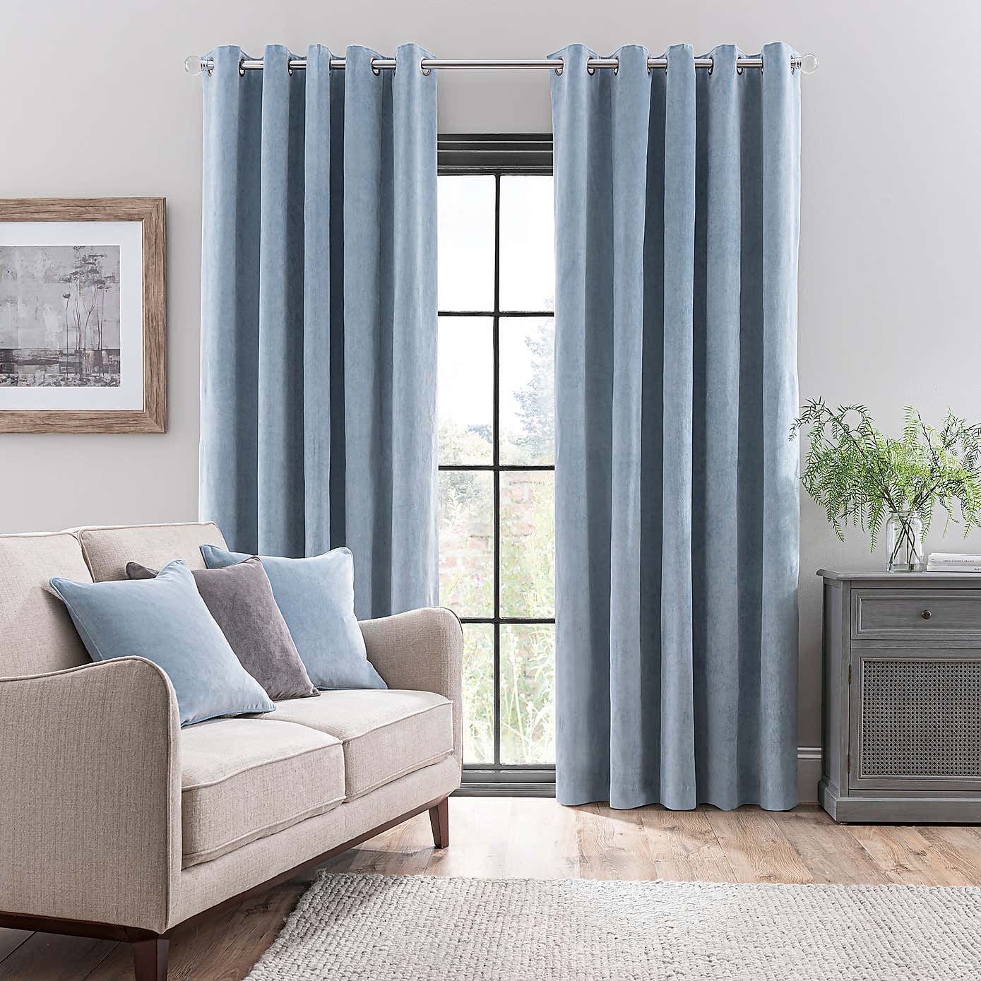 Margot Matt Velour Eyelet Curtains
