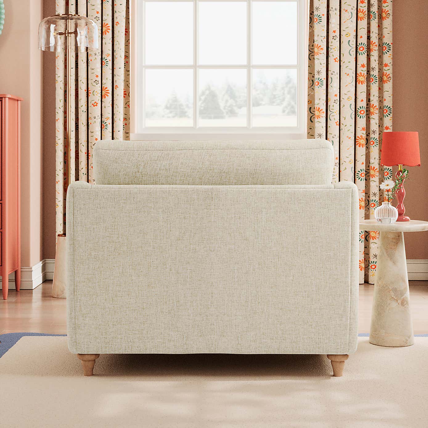 Hattie Slub Faux Linen Snuggle Sofa