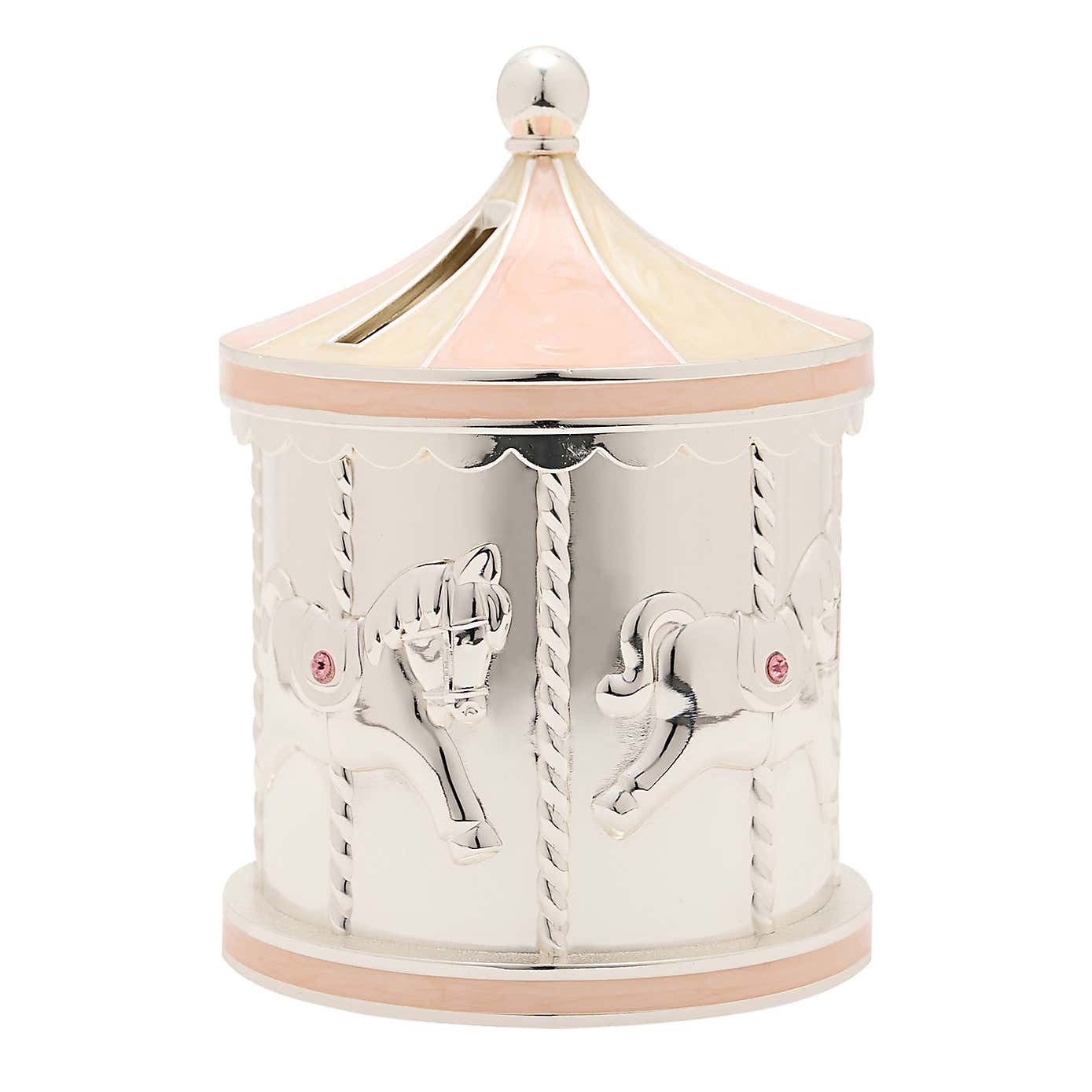 Bambino Silver Plated Carousel Money Box