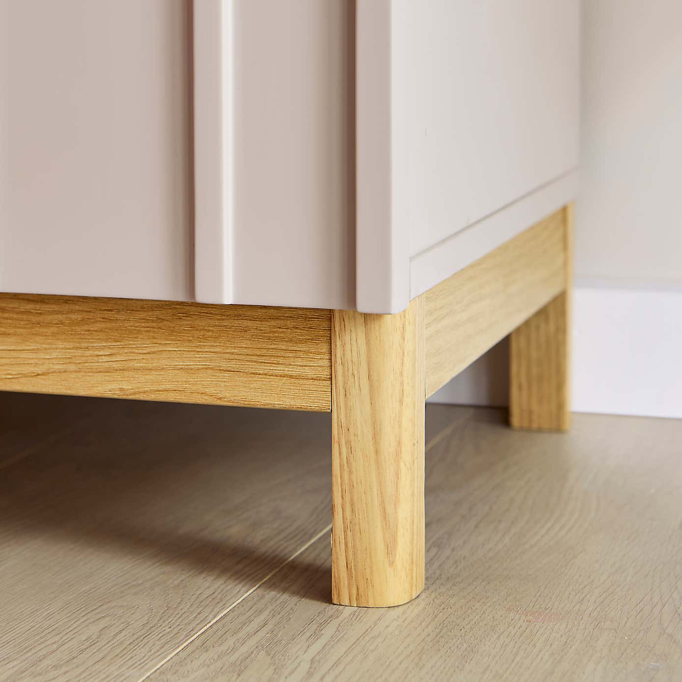 Elements Thompson 2 Drawer Bedside Table, Mushroom Grey