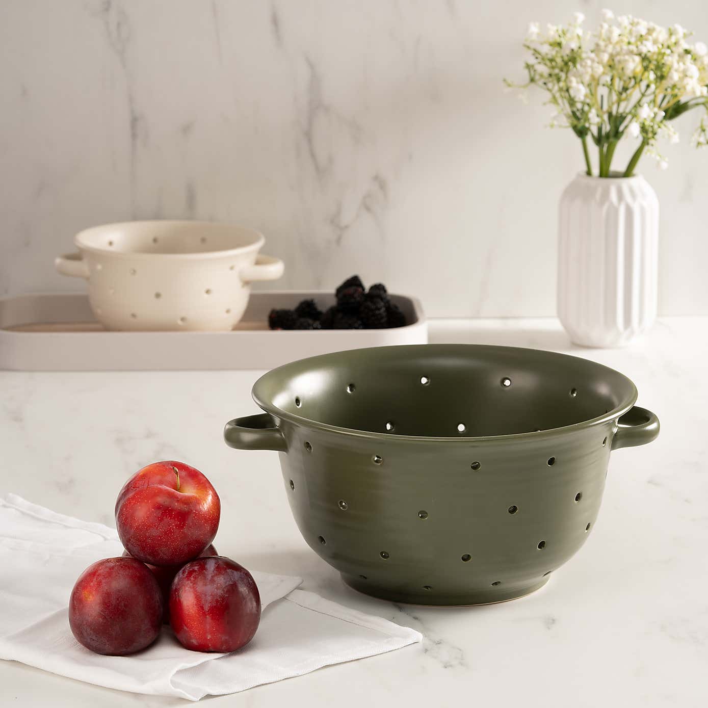 Large Ceramic Colander