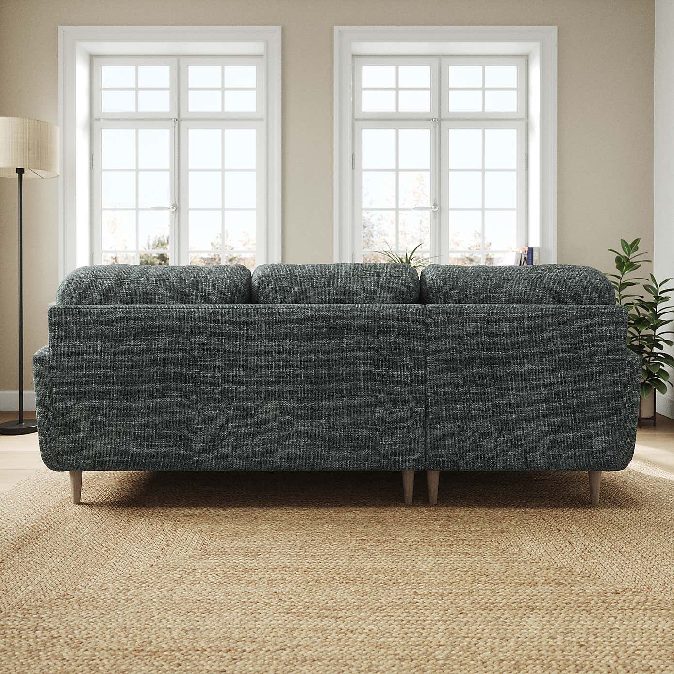 Sven Chunky Chenille Large Corner Chaise Sofa