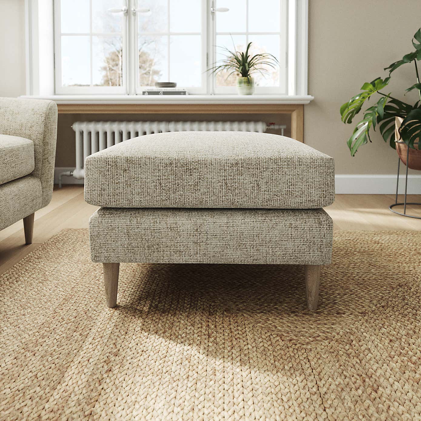 Sven Chunky Chenille Footstool