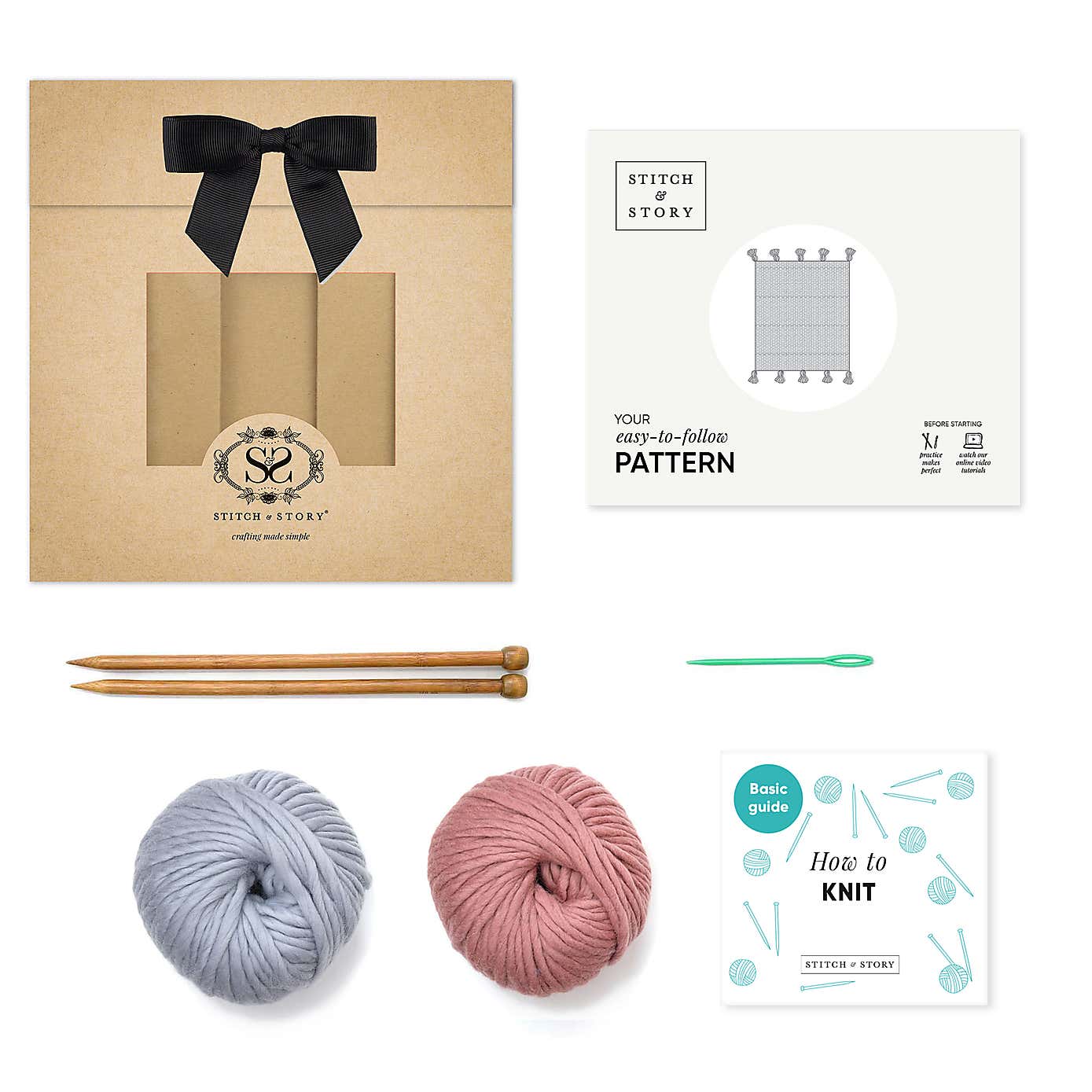 Chunky Tassel Throw Knitting Kit