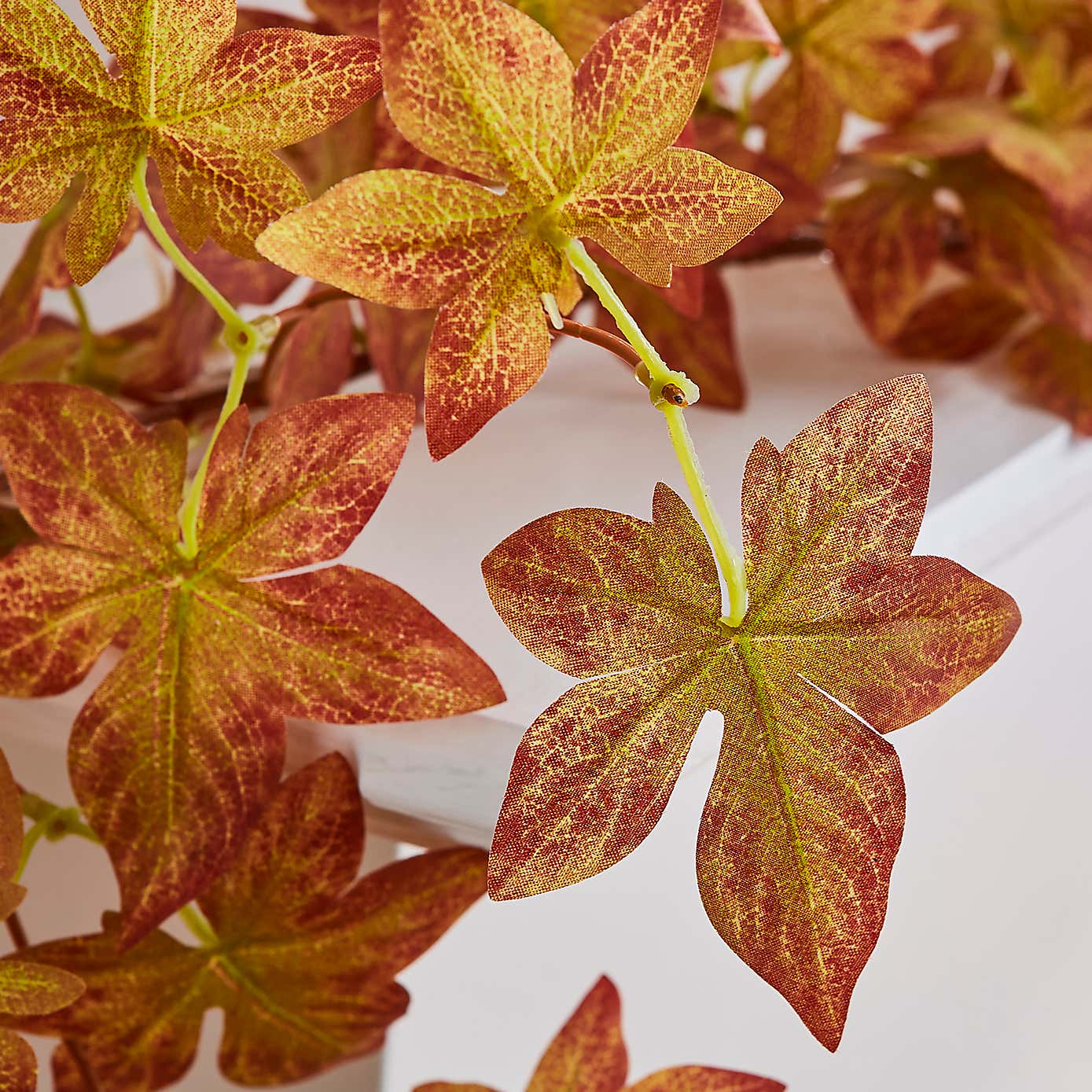 Artificial Autumnal Leaves Lit Garland