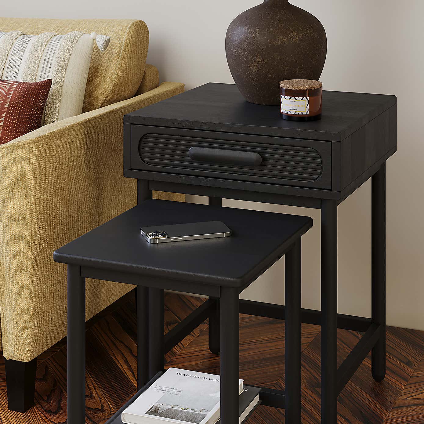 Khari Nesting Side Tables, Mango Wood