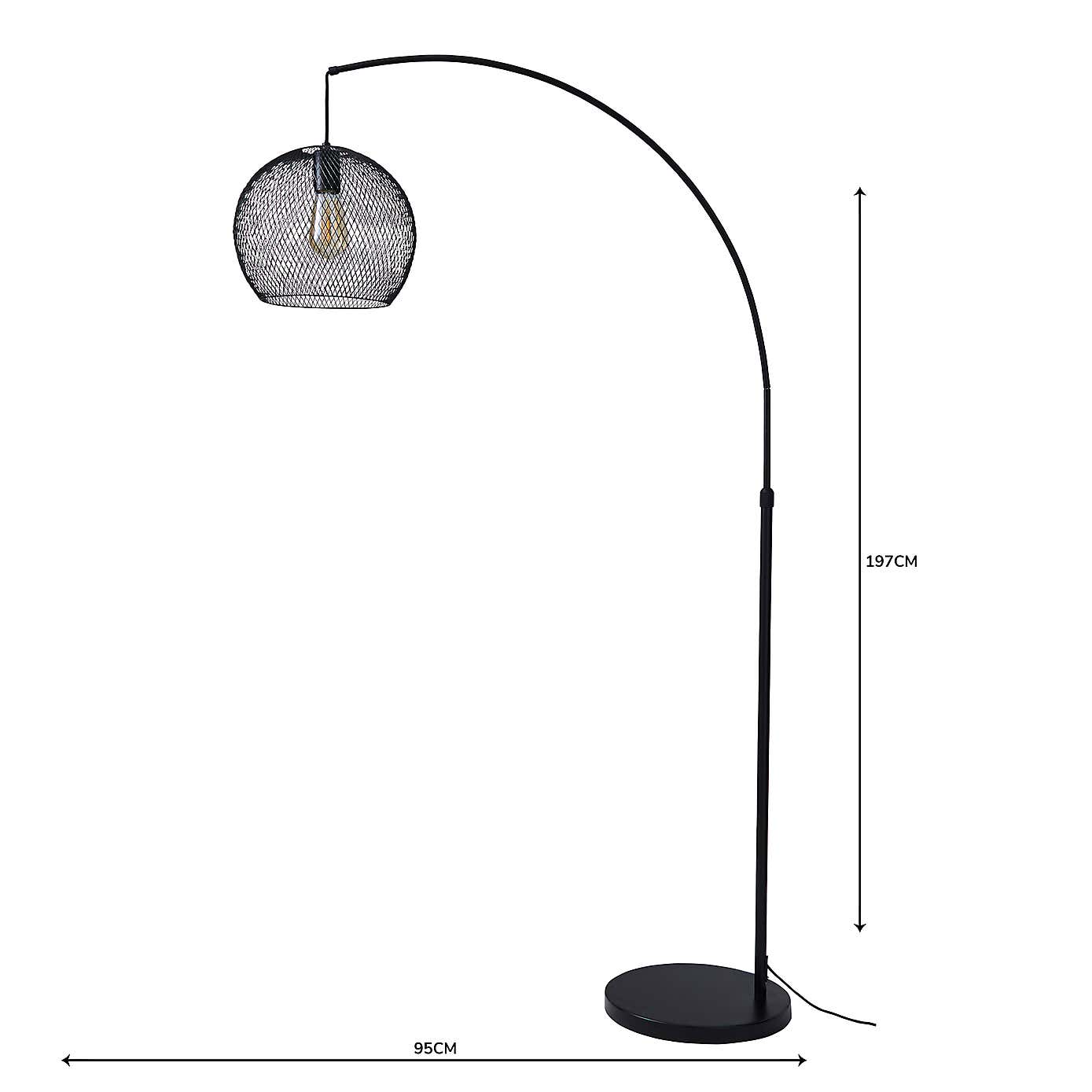 Harrison Arc Black Floor Lamp