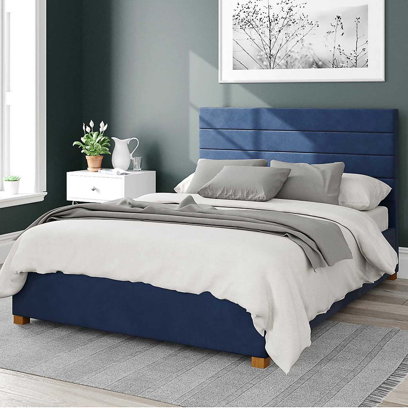 Kelly Plush Velvet Ottoman Bed Frame