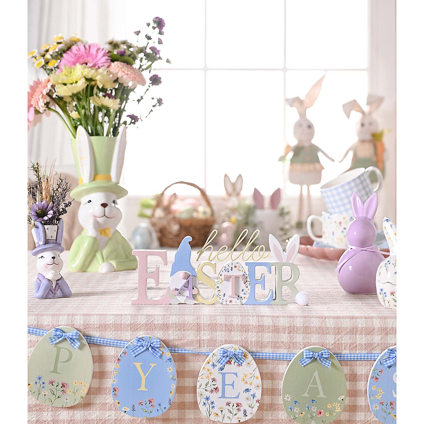 Set of 3 Eggs traordinary Gifting Company Bunny in Top Hat Planter Mini Multi Coloured