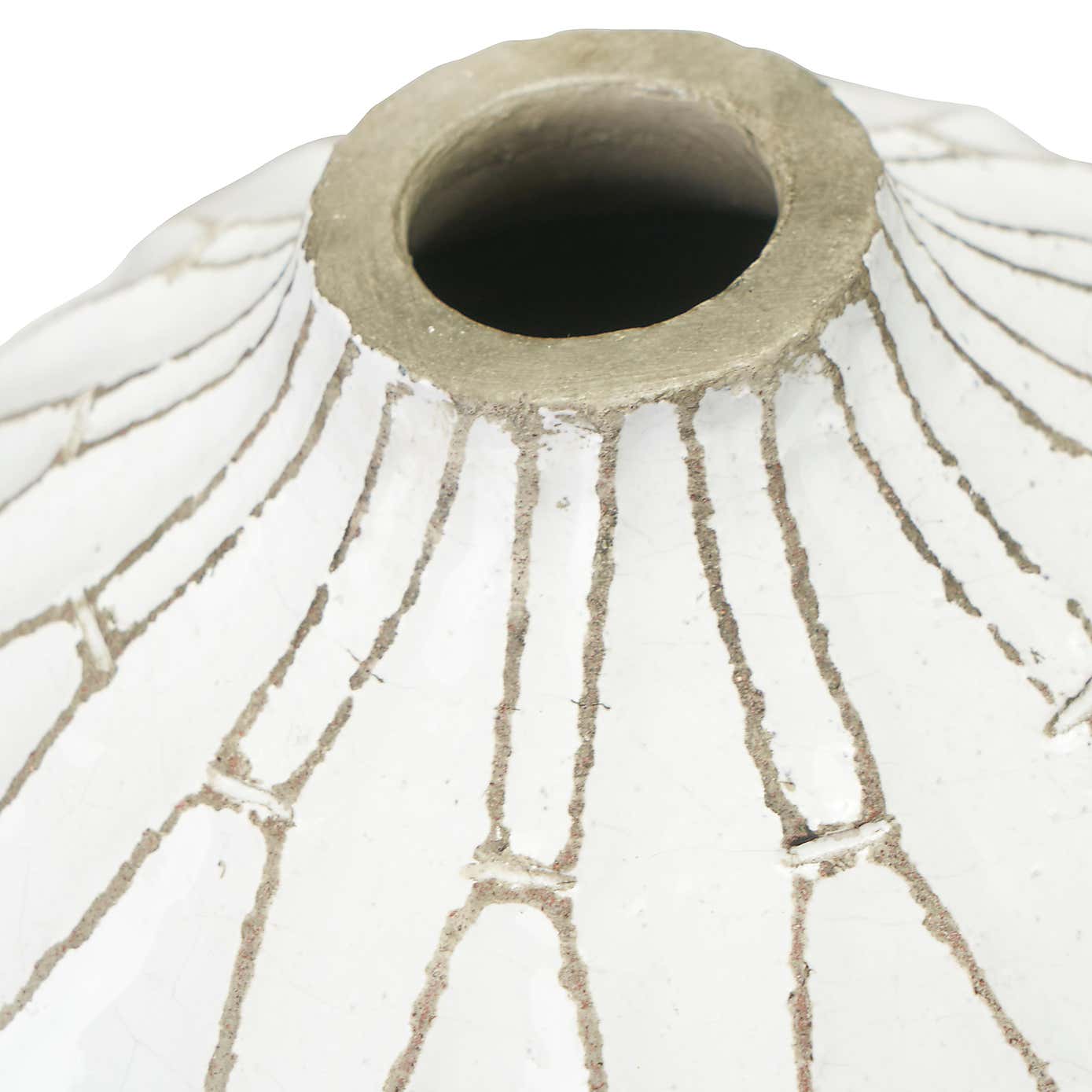 Gaudi Geometric White Stoneware Vase