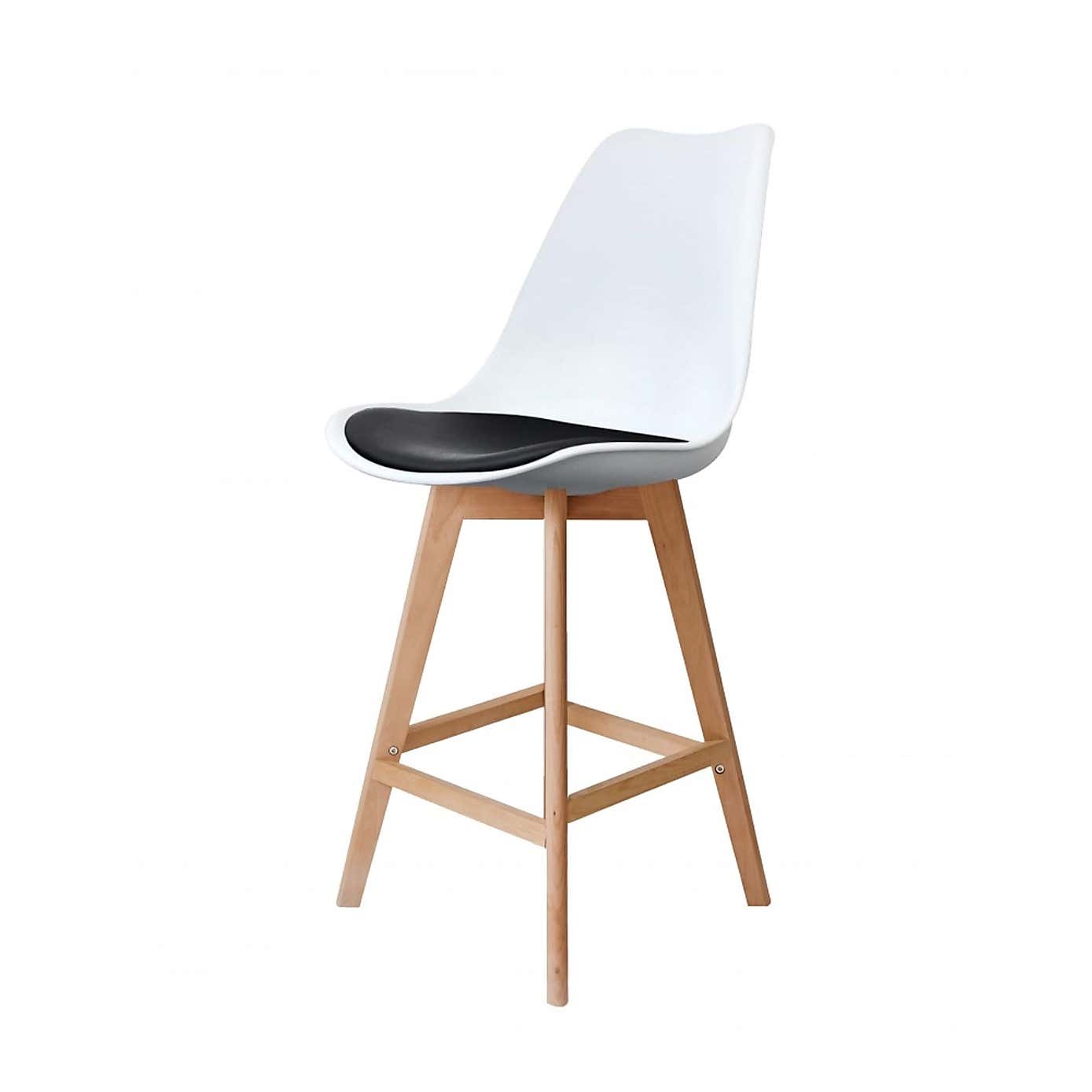 Fusion Living Soho White Plastic Bar Stool