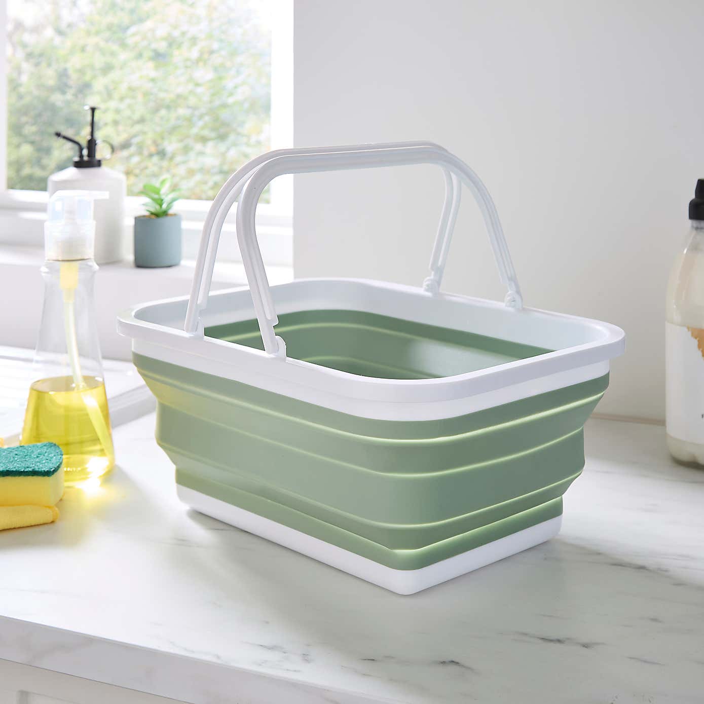 Collapsible Cleaning Bowl with Handle Sage