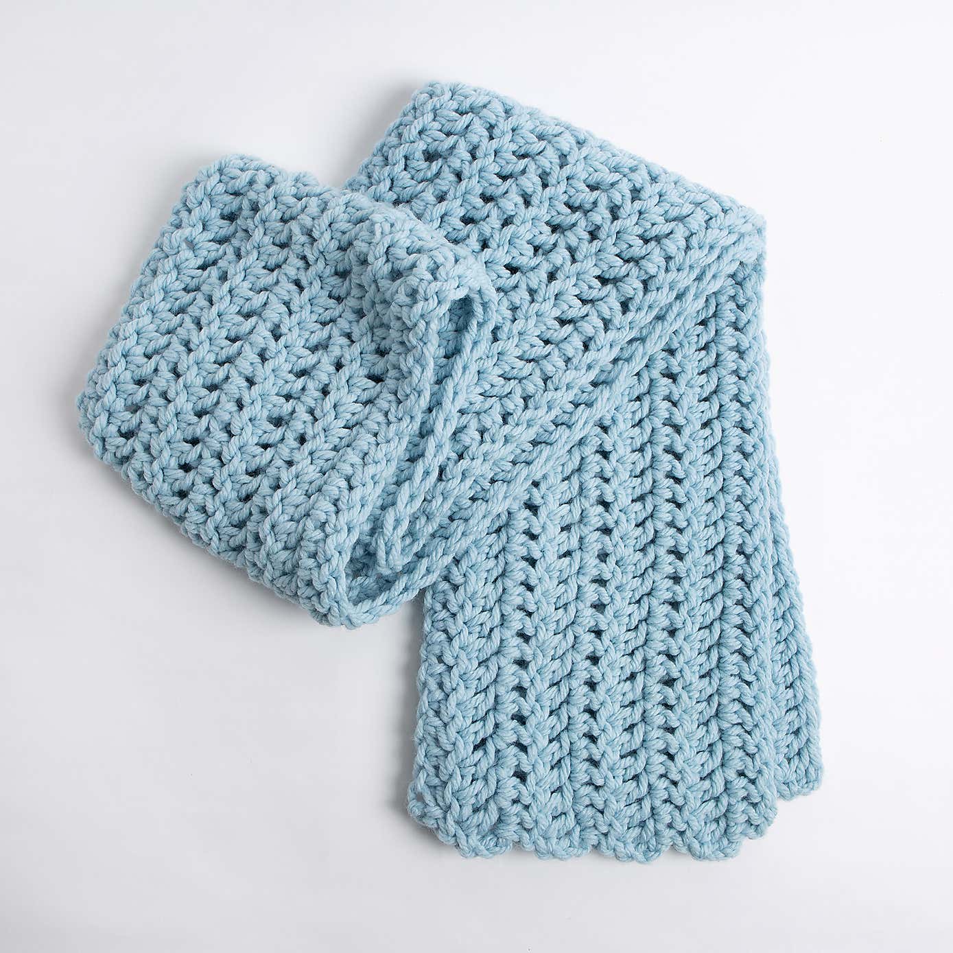 Wool Couture Beginners Blue Scarf Crochet Kit