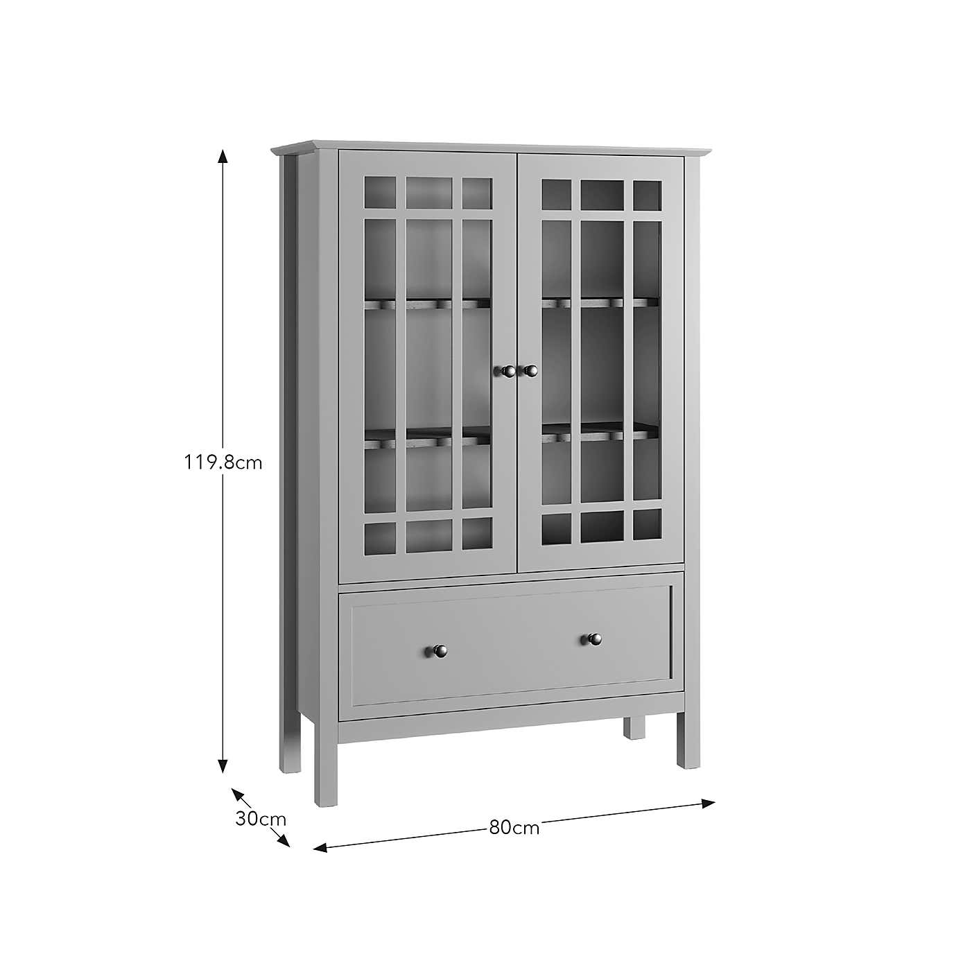 Hanworth Large Display Cabinet, Clay
