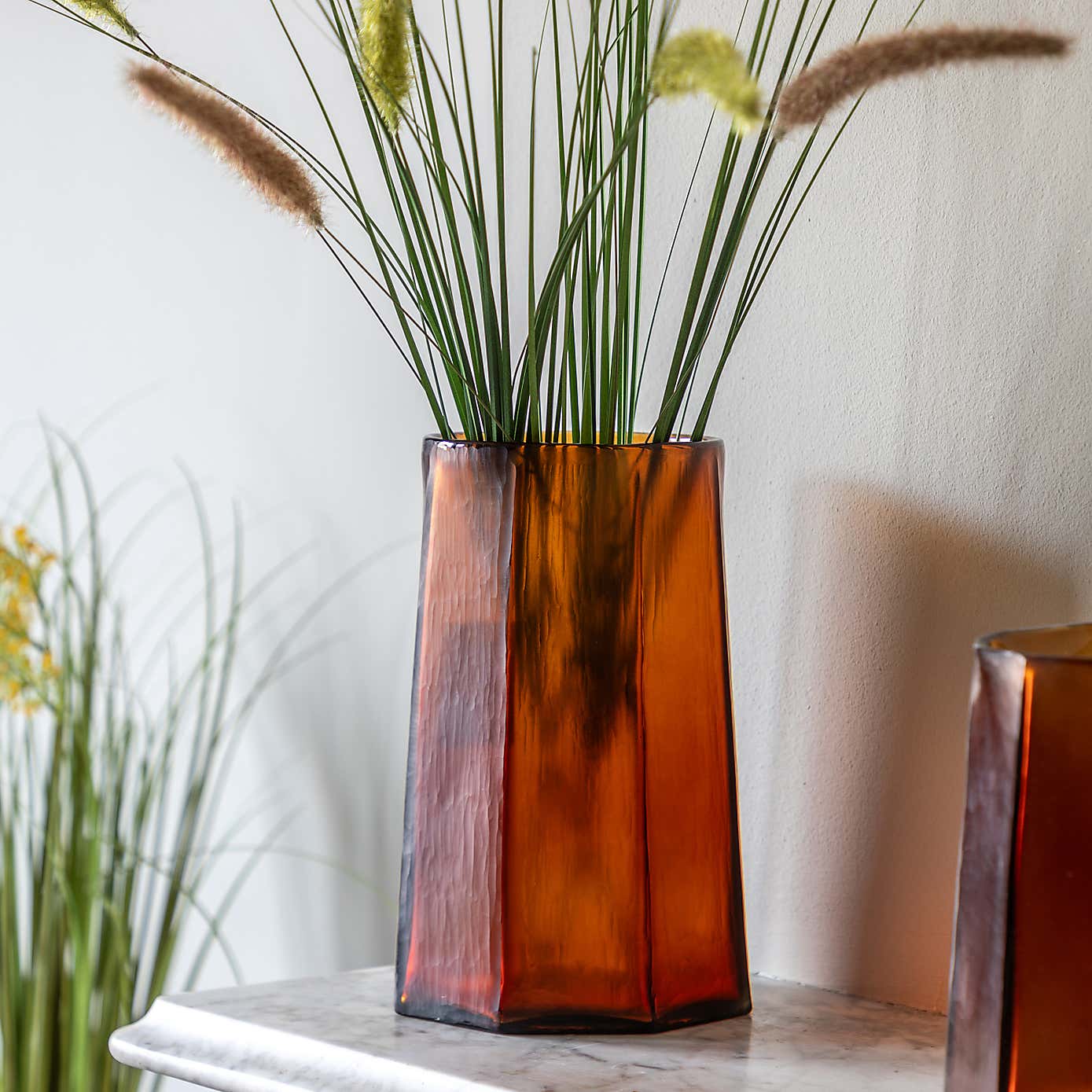 Organic Faceted Hurricane Vase