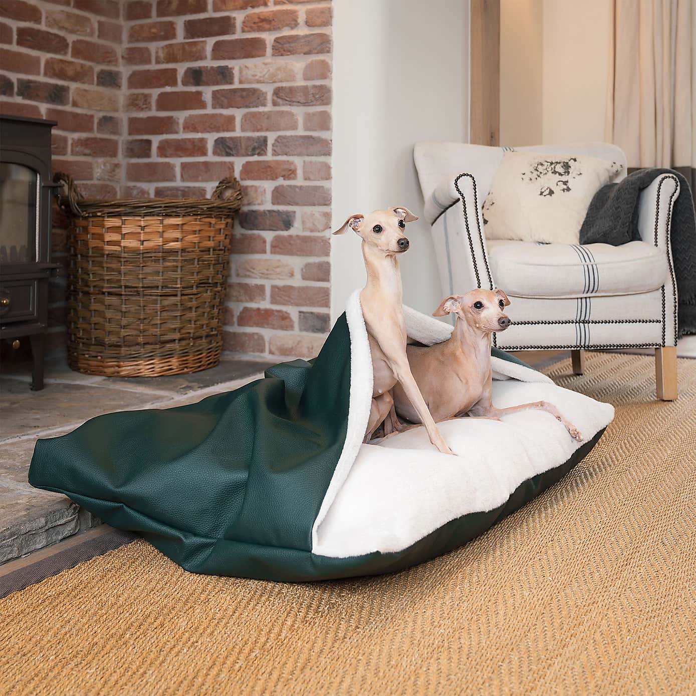 Lords and Labradors Rhino Leather Sleepy Burrow Dog Bed