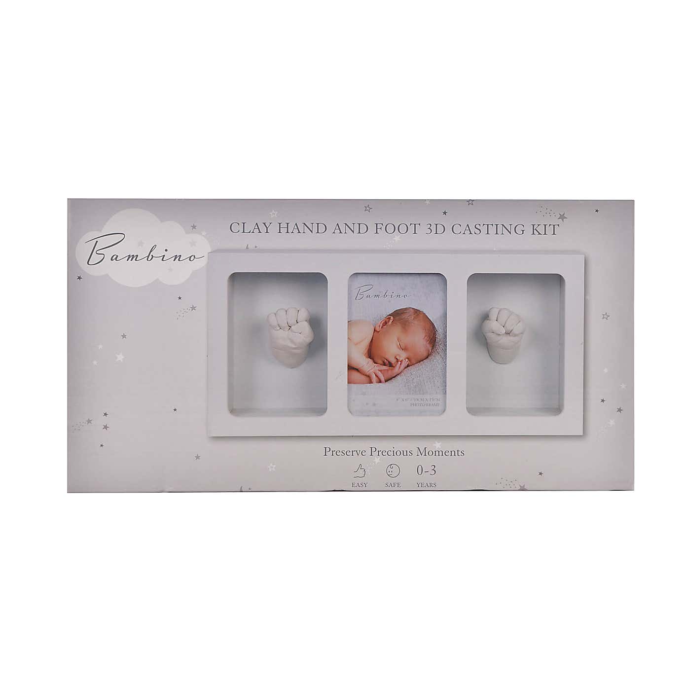 Bambino White Triple Photo Frame & Casting Kit