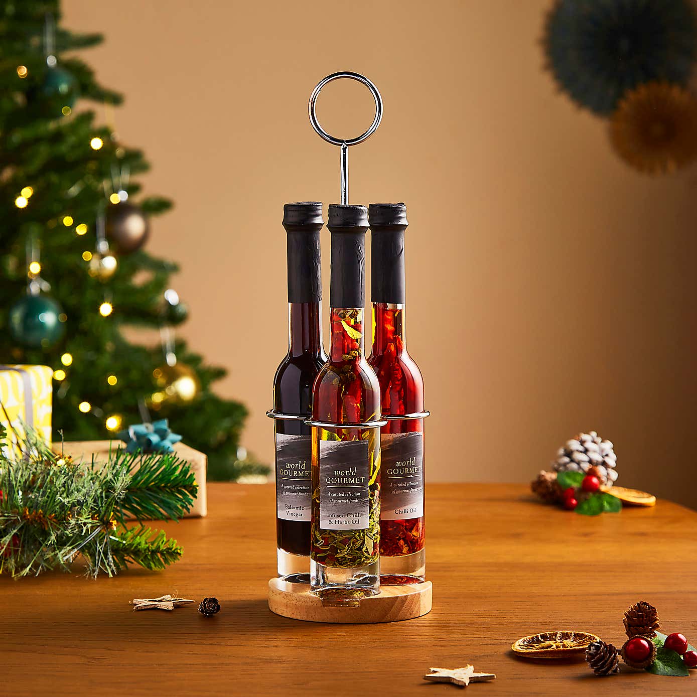 Three Bottle Oil and Vinegar Set