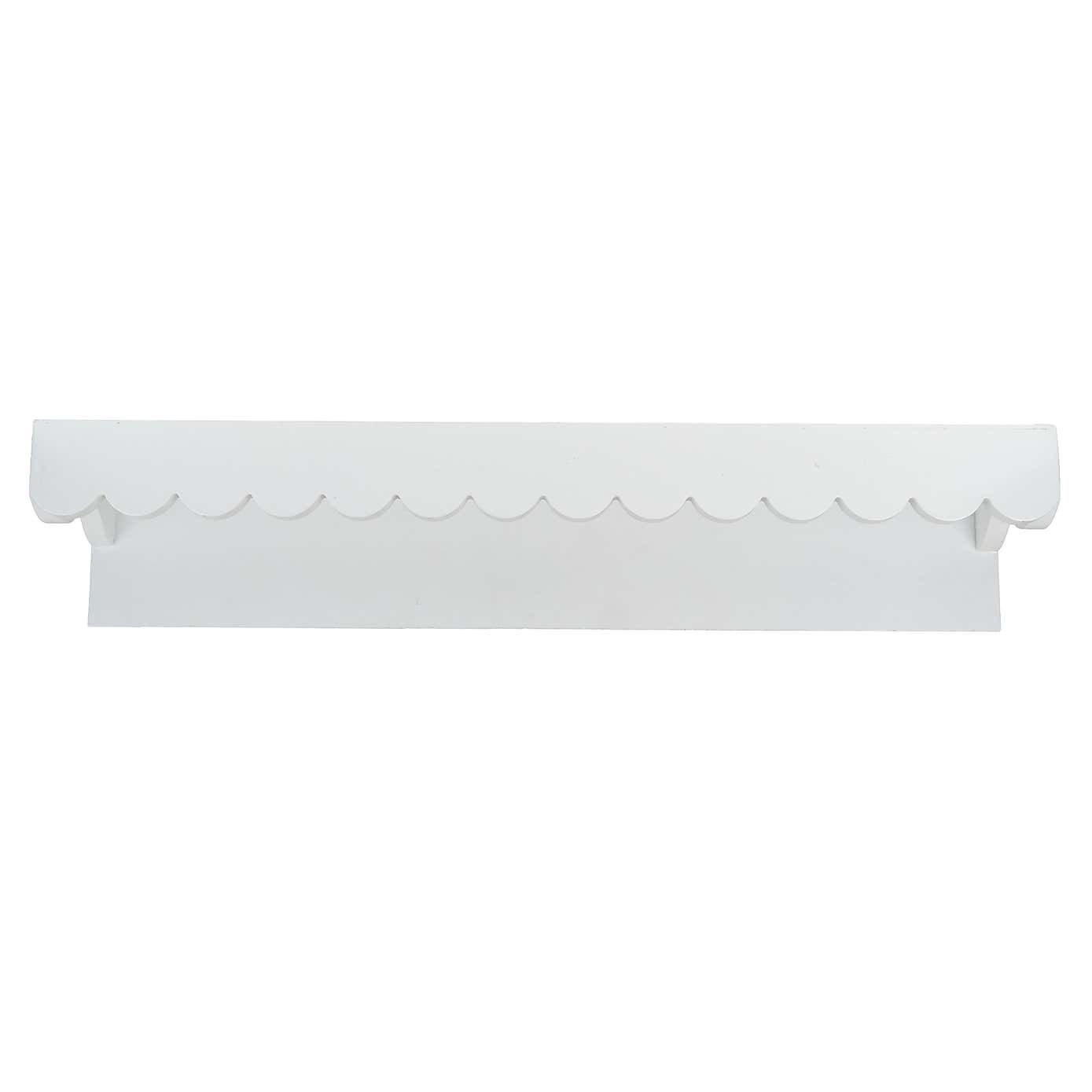 White Scalloped Shelf, 55cm