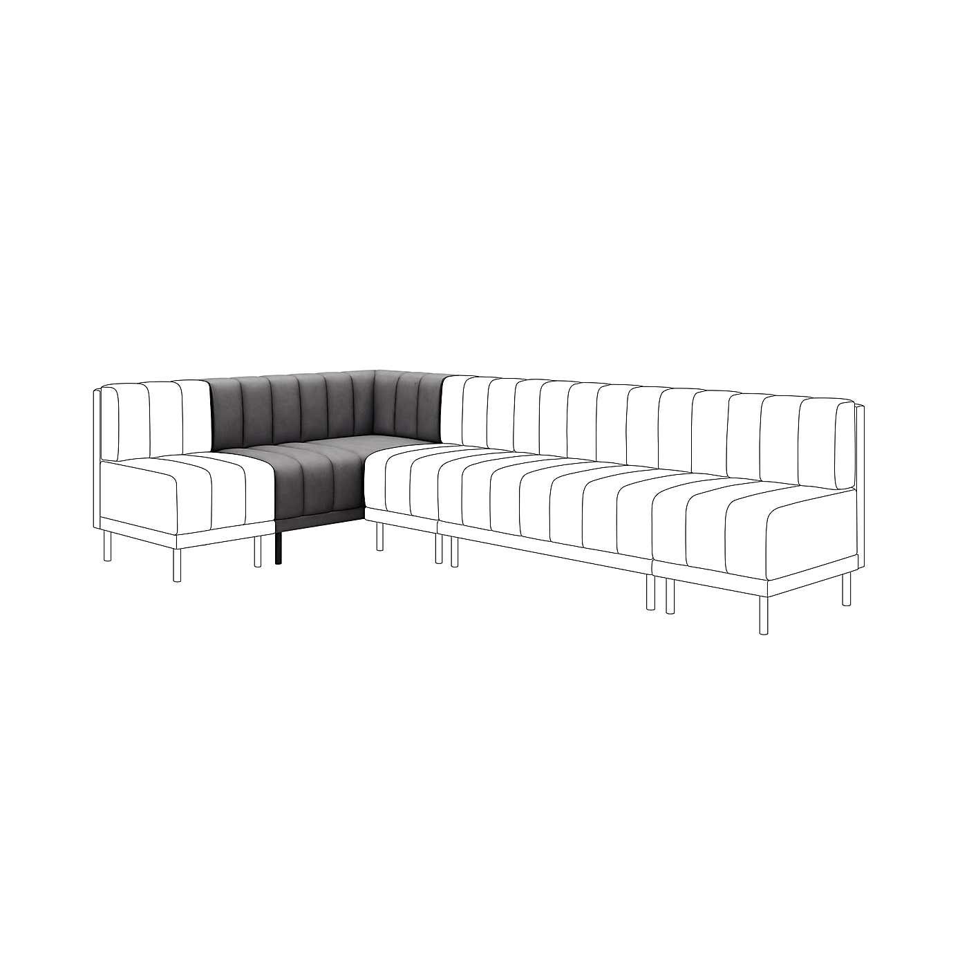 Amali Corner Dining Bench, Faux Leather