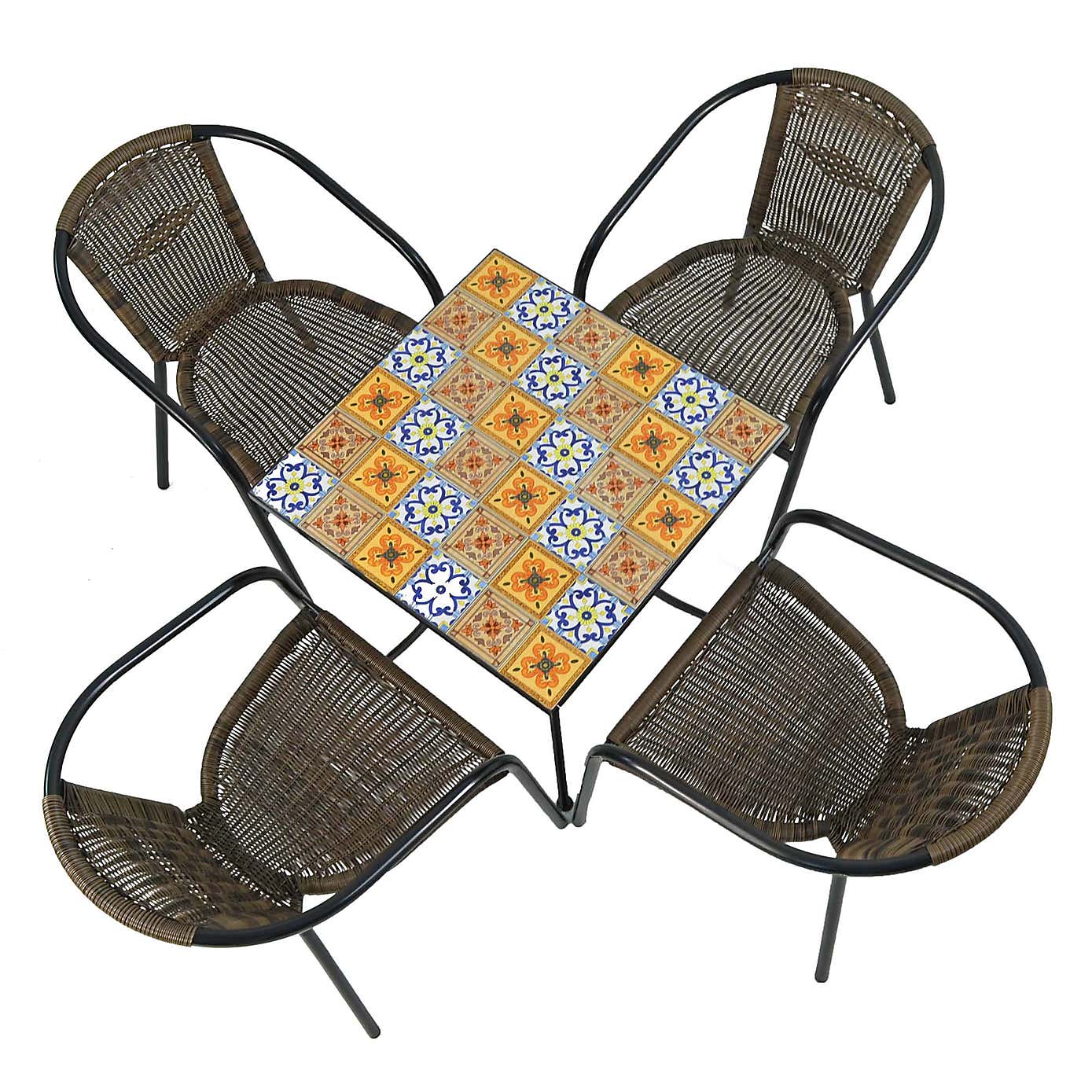 Summer Terrace Torrington Square Patio Table with 4 Springdale Chairs