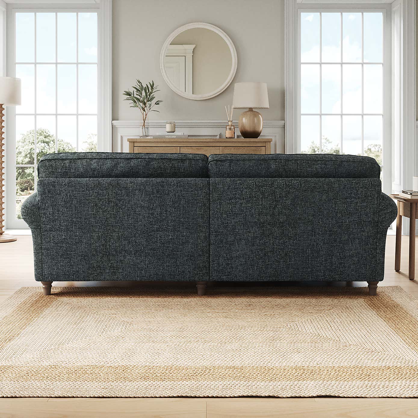 Flori Corner Chaise Sofa, Chunky Chenille