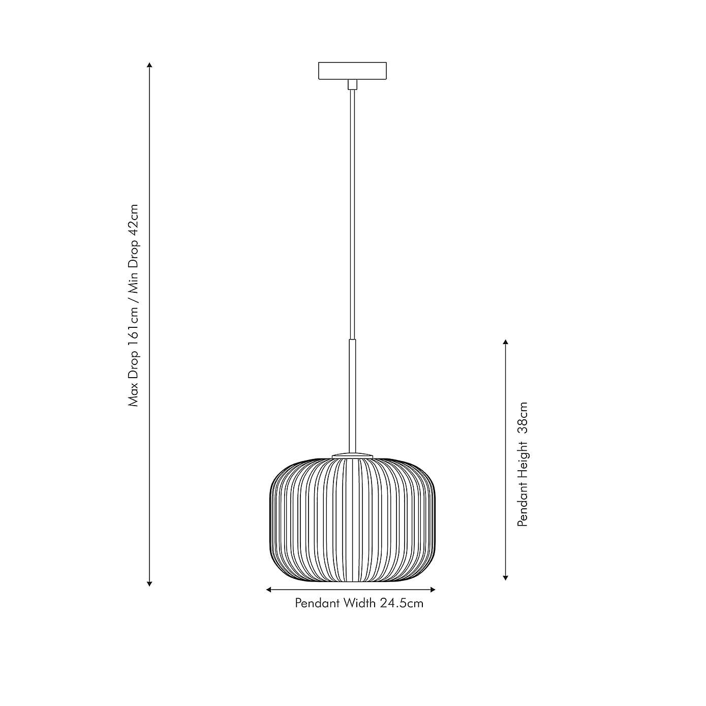 Bella Ribbed Squoval Pendant