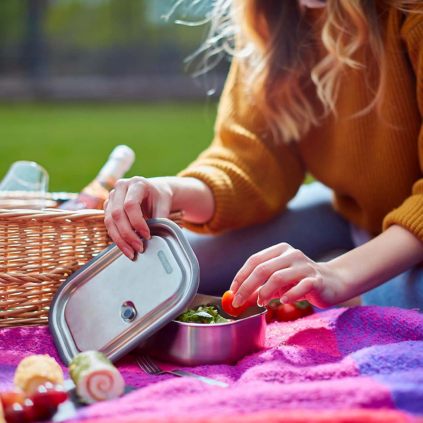 Black and Blum Stainless Steel Lunch Box