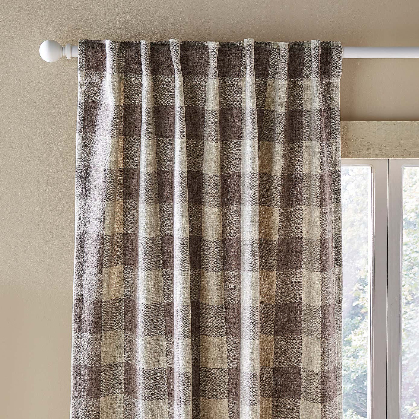 Edited Life Elton Check Unlined Tab Top Curtains