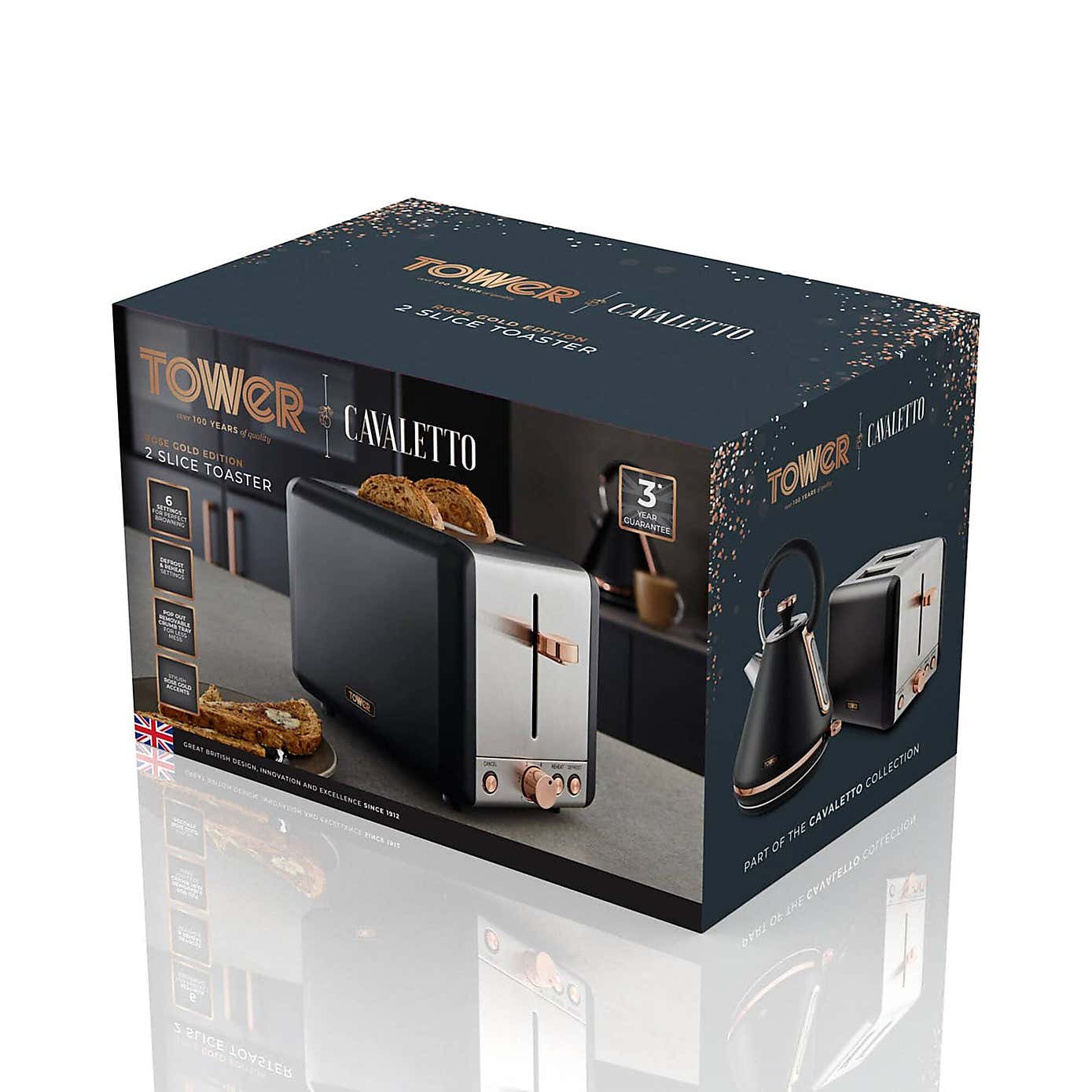 TOWER Cavaletto 2 Slice Toaster