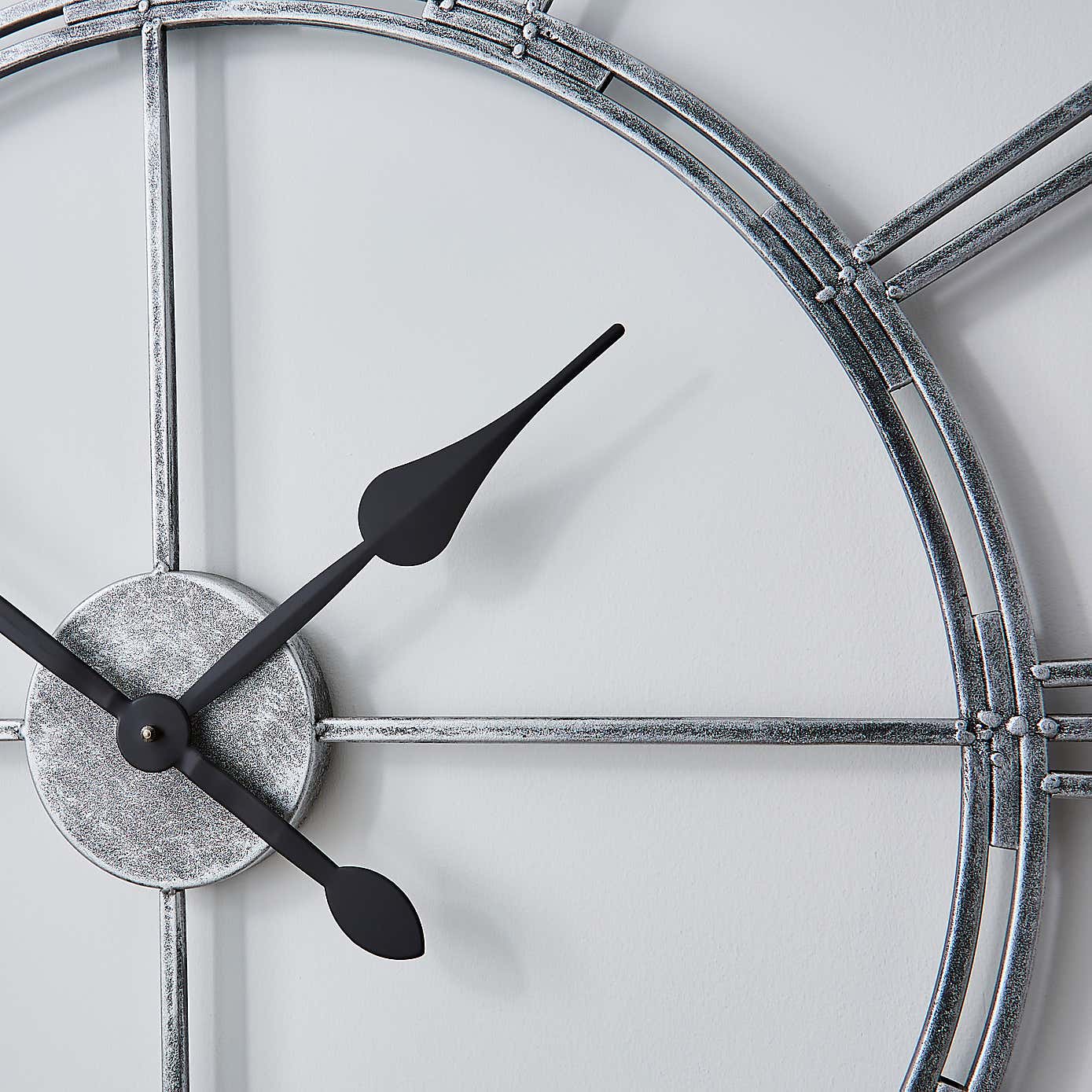 Indoor Outdoor Skeleton Clock 100cm Chrome