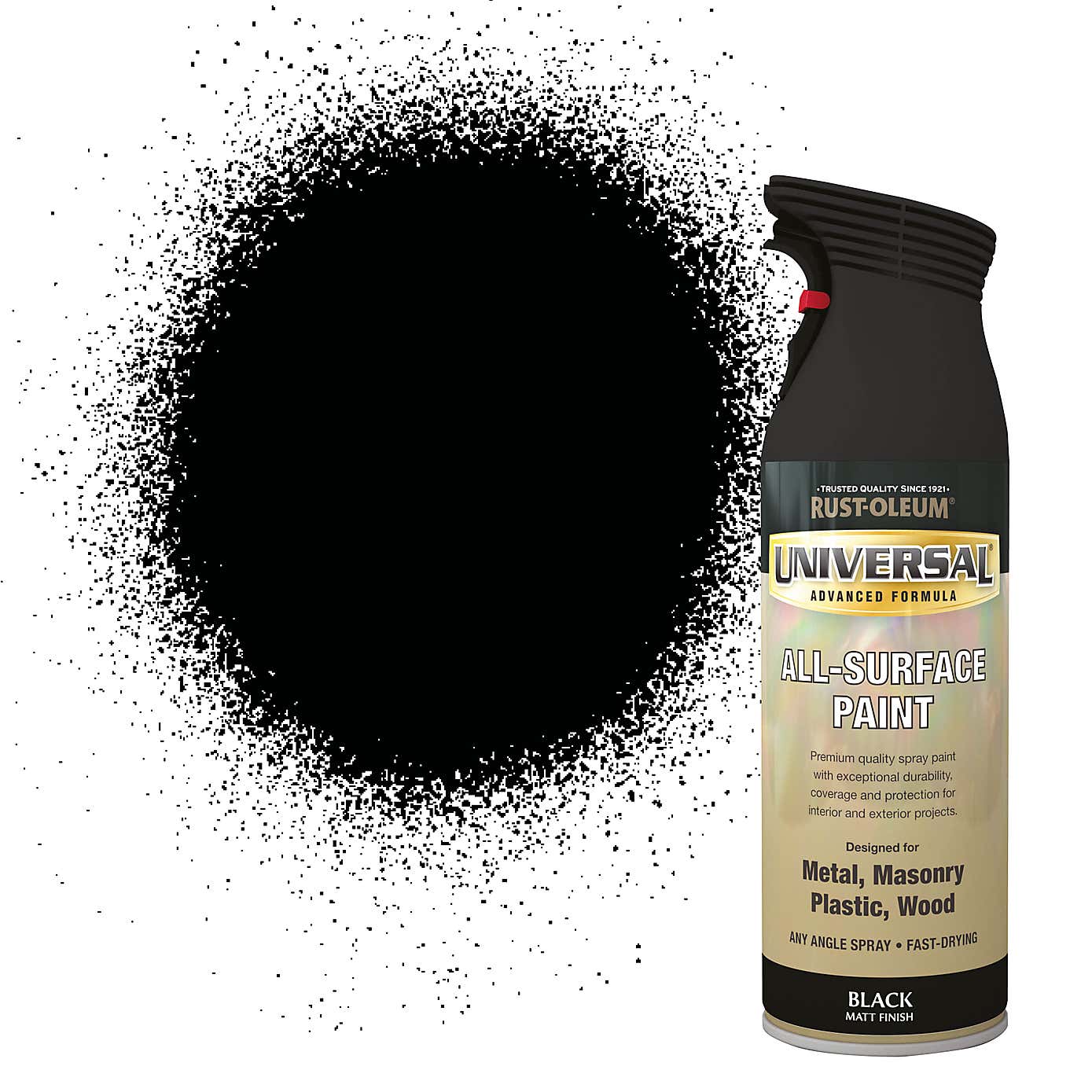 Rust-Oleum Matt Black Universal All-Surface Spray Paint 400ml