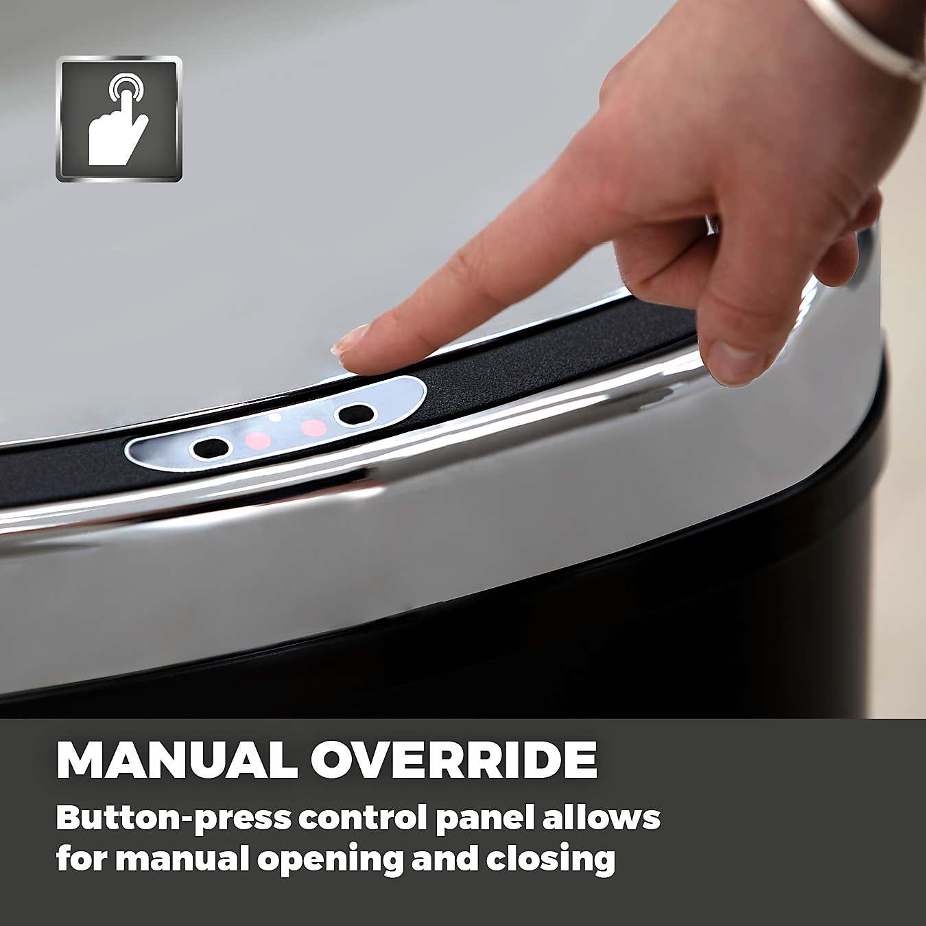 Tower 58 Litre Black Square Sensor Bin