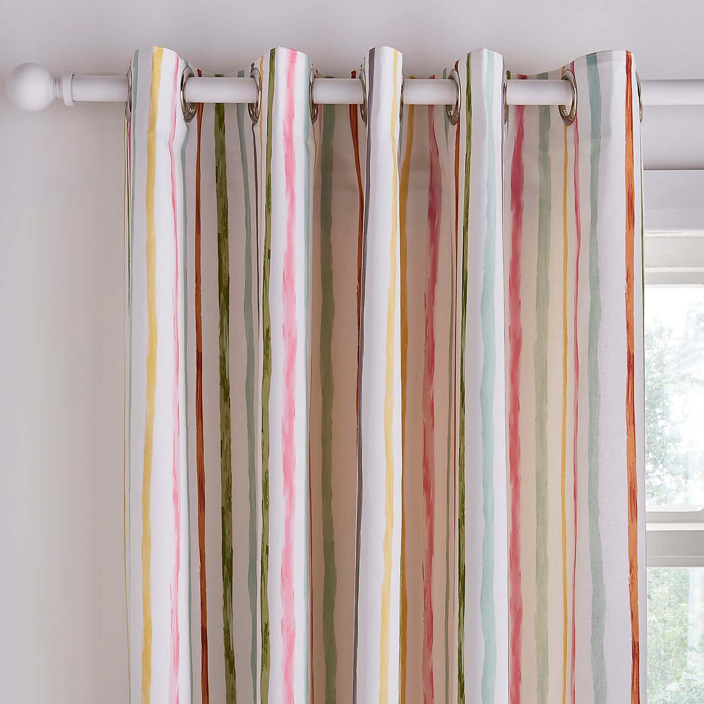 Jungle Friends Striped Blackout Eyelet Curtains