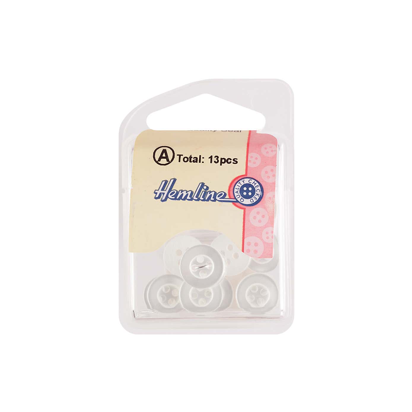 Pack of Thirteen Large White Buttons