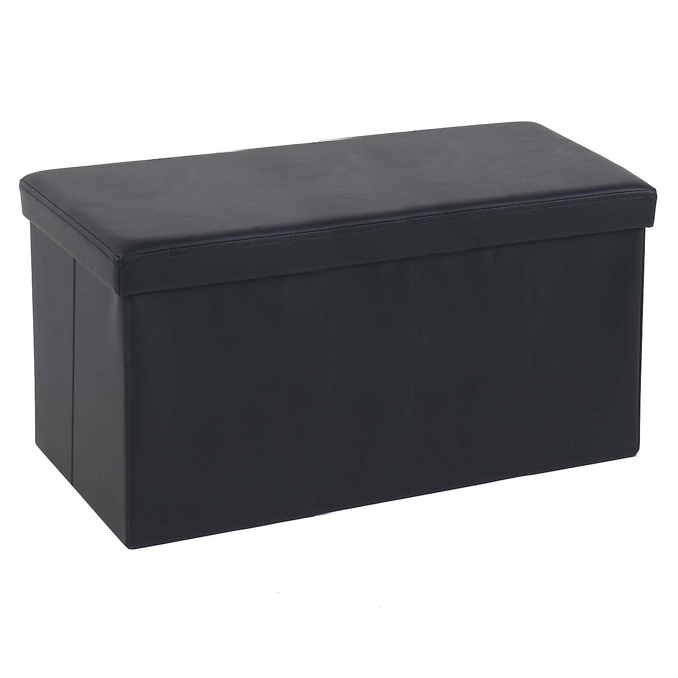 Foldable Black Ottoman