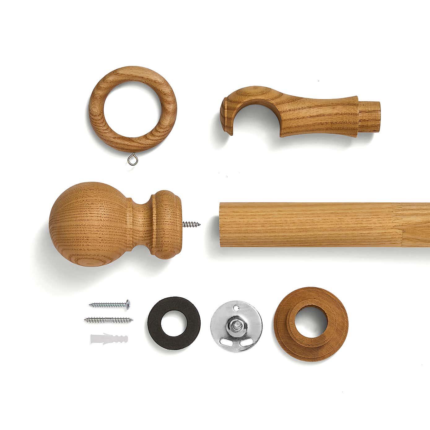 Churchgate Tilton Wooden Curtain Pole with Rings