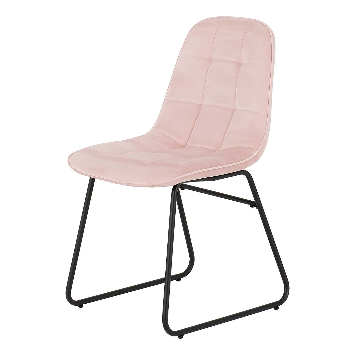 Lukas Set of 2 Dining Chairs Grey Velvet