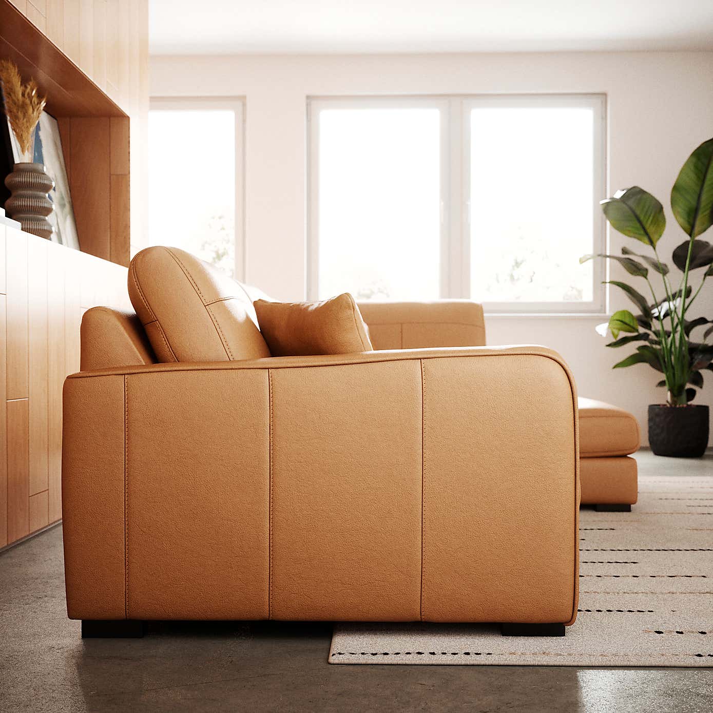 Carson Vintage Leather Large Corner Chaise Sofa