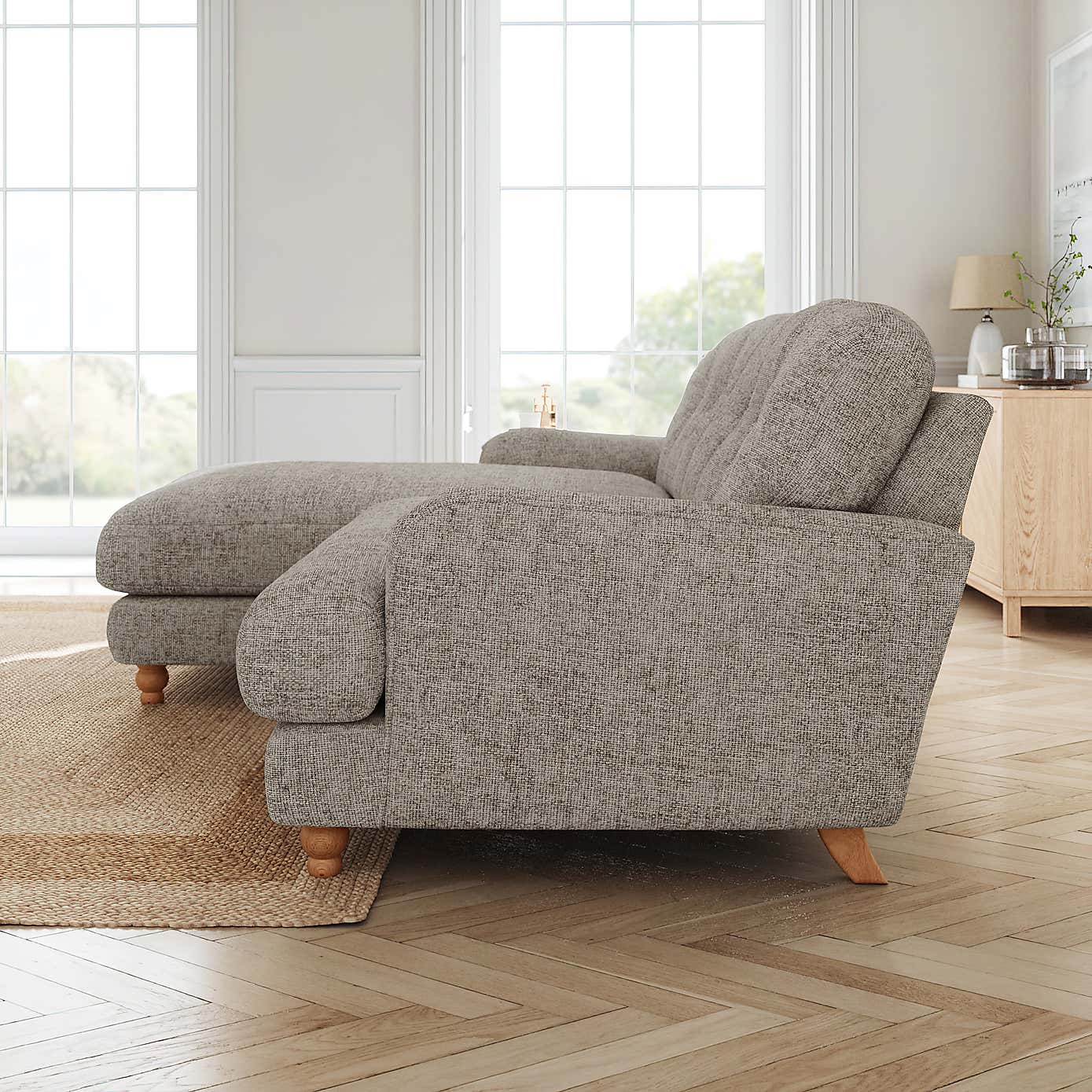 Martha Chunky Chenille Corner Chaise Sofa
