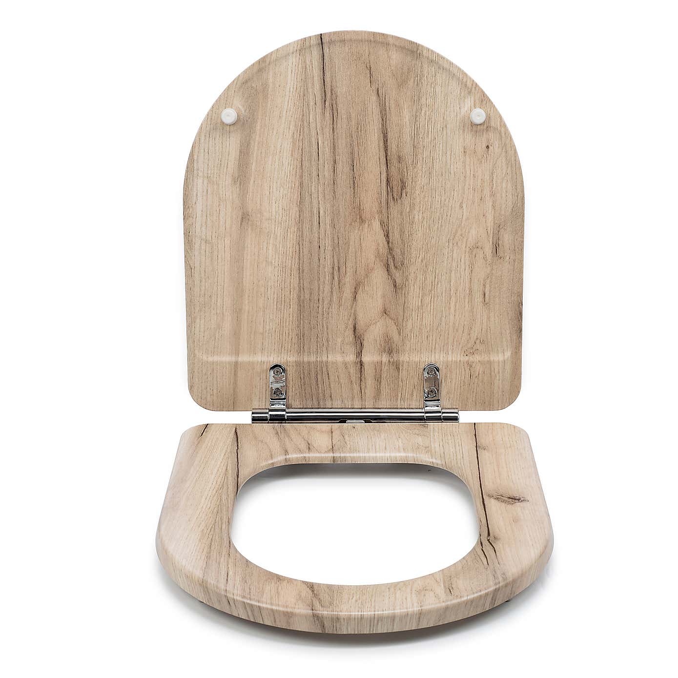 Croydex Verese Grey Oak Effect Flexi Fix D Shape Toilet Seat